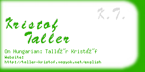 kristof taller business card